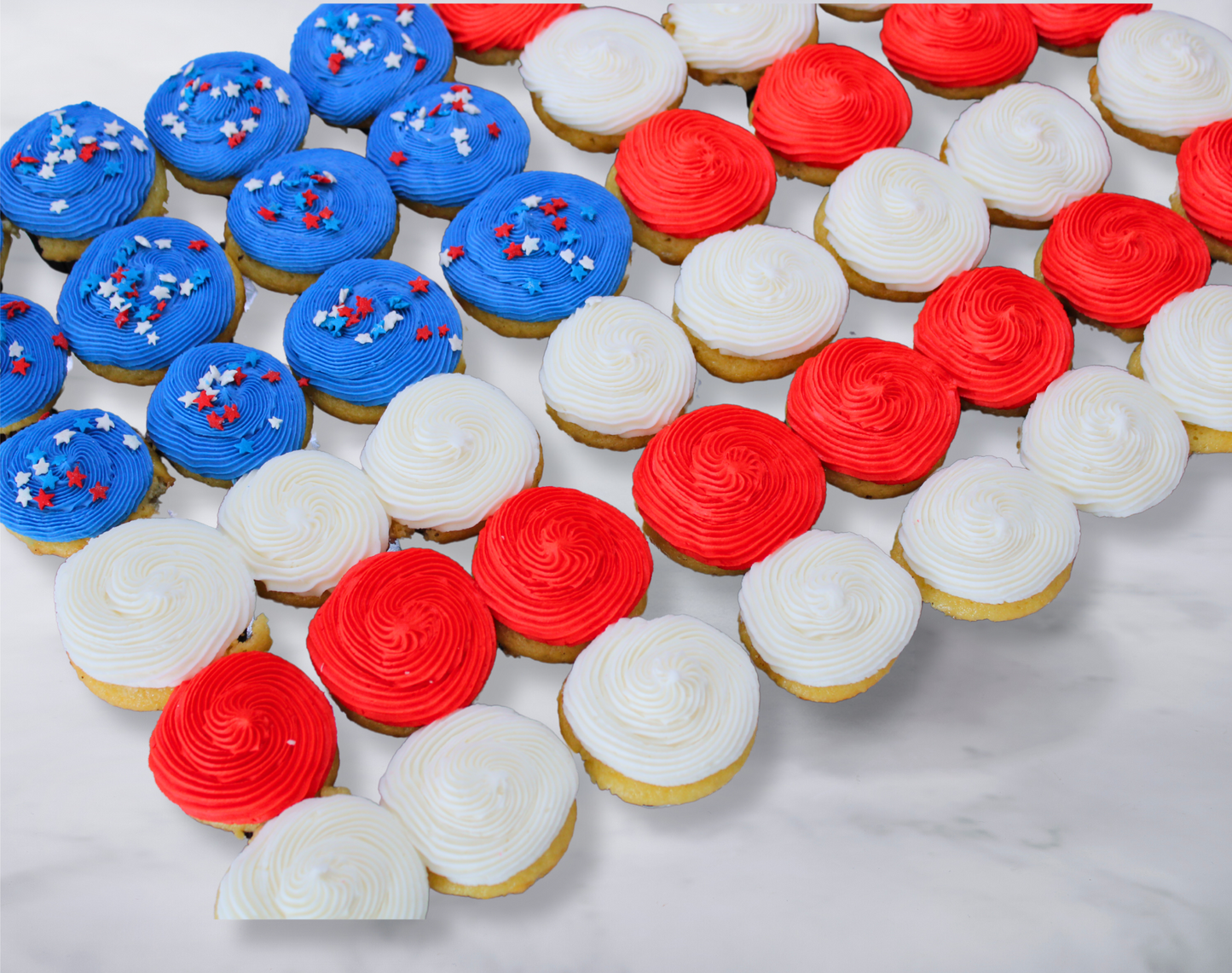 Red White and Blue Cupcake Cake