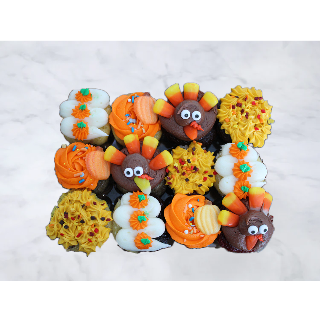 Thankful Thanksgiving 6 or 12 Mini or Regular Size Cupcakes Box