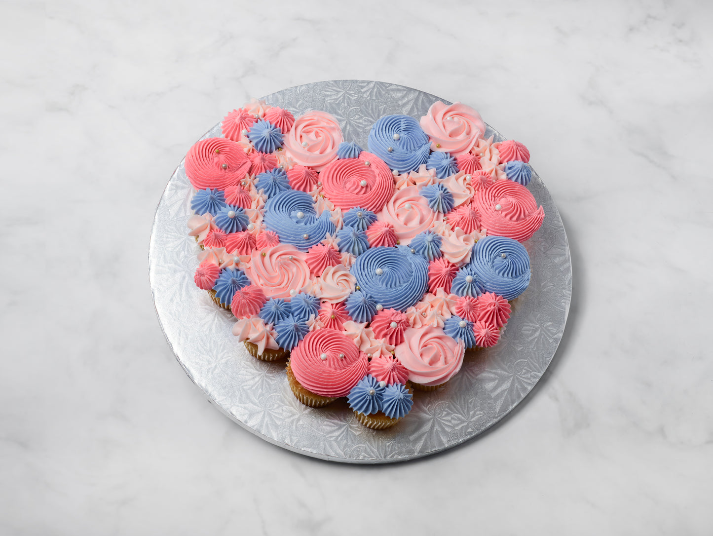 Pastel heart cupcake cake