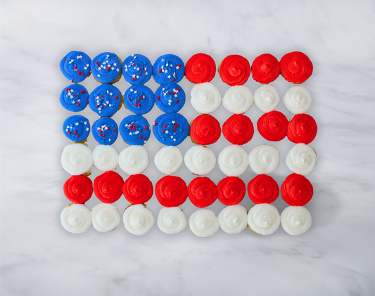 Red White and Blue Cupcake Cake