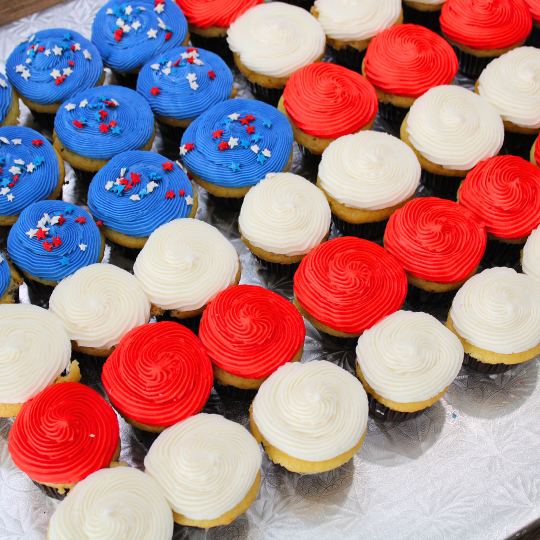 Red White and Blue Cupcake Cake