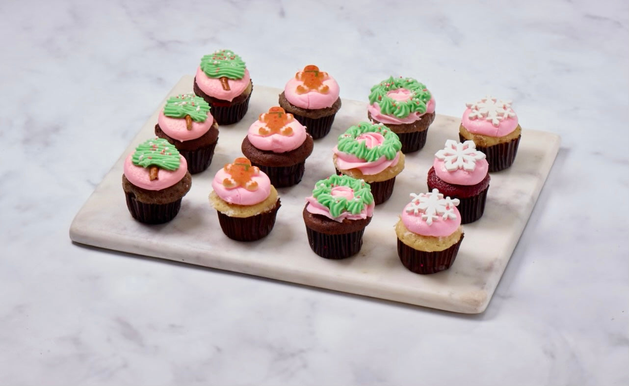 A Misha's Christmas 12 Mini or Regular Size Cupcakes Box