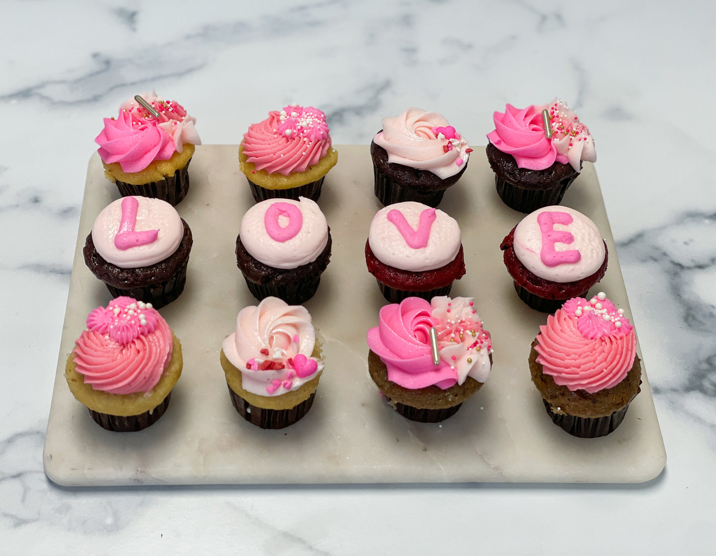 Misha's Love Valentine's 12 Mini or Regular Size Cupcakes Box