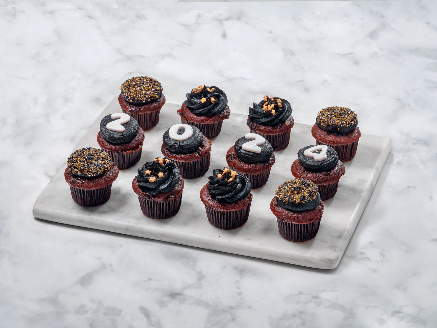 New Years 12 mini or regular size cupcakes box
