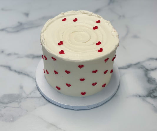 Red Hearts Valentine's Cake
