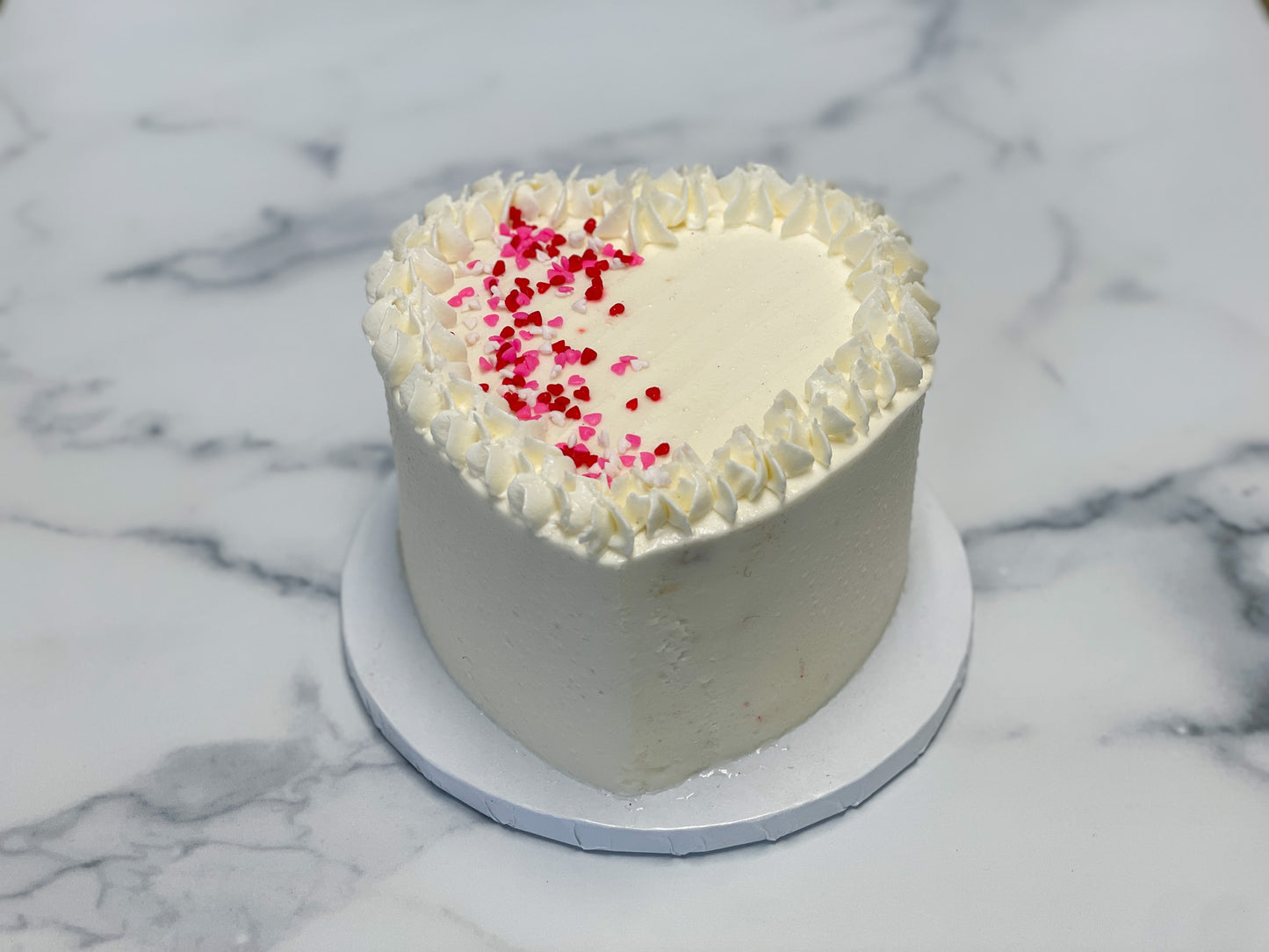 White Heart Valentine's Cake