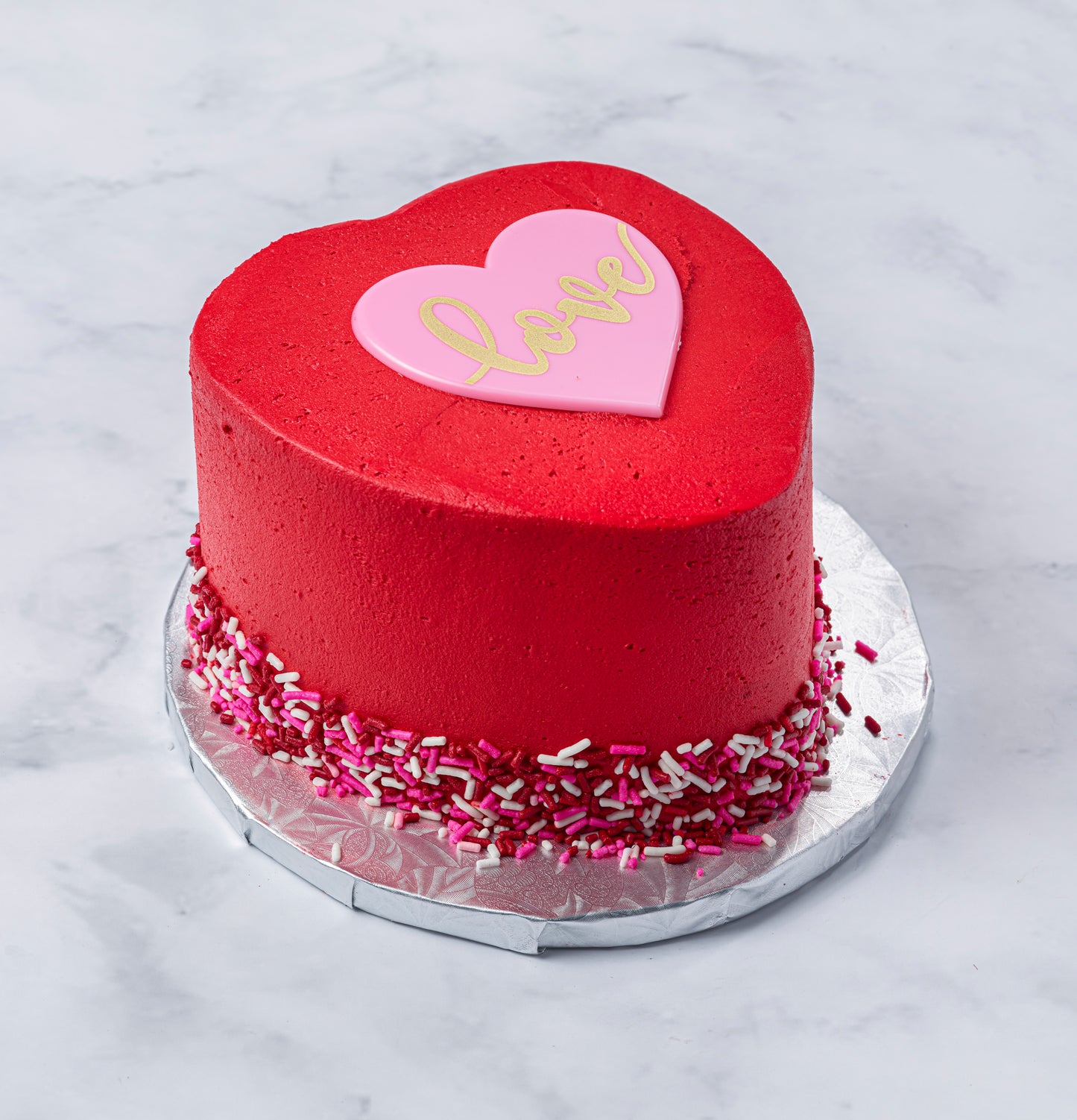 Red love Valentine's cake