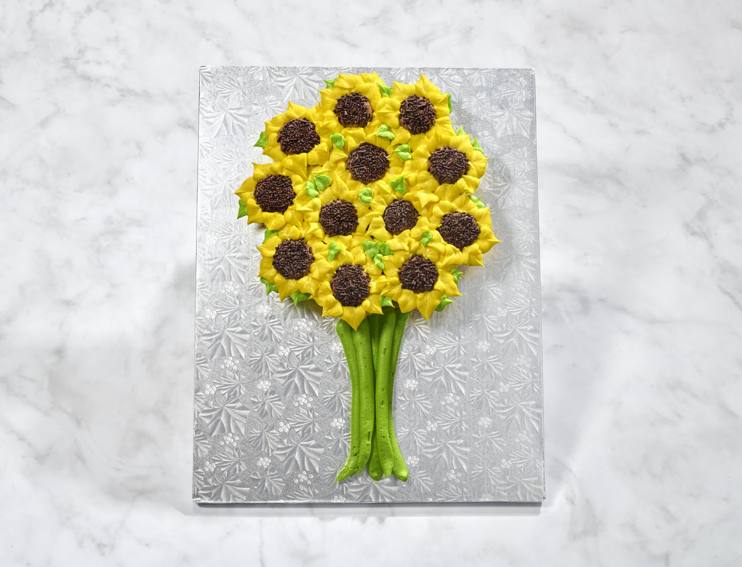 A Dozen Sunflowers Cupcake Cake