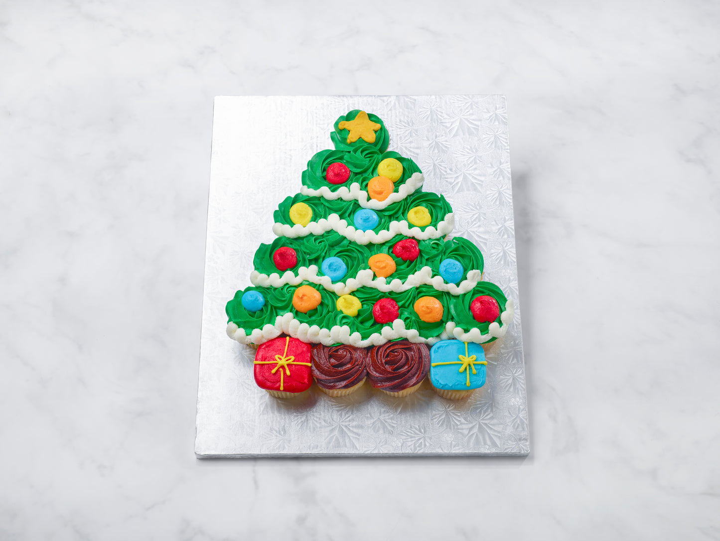 Christmas tree cupcake cake