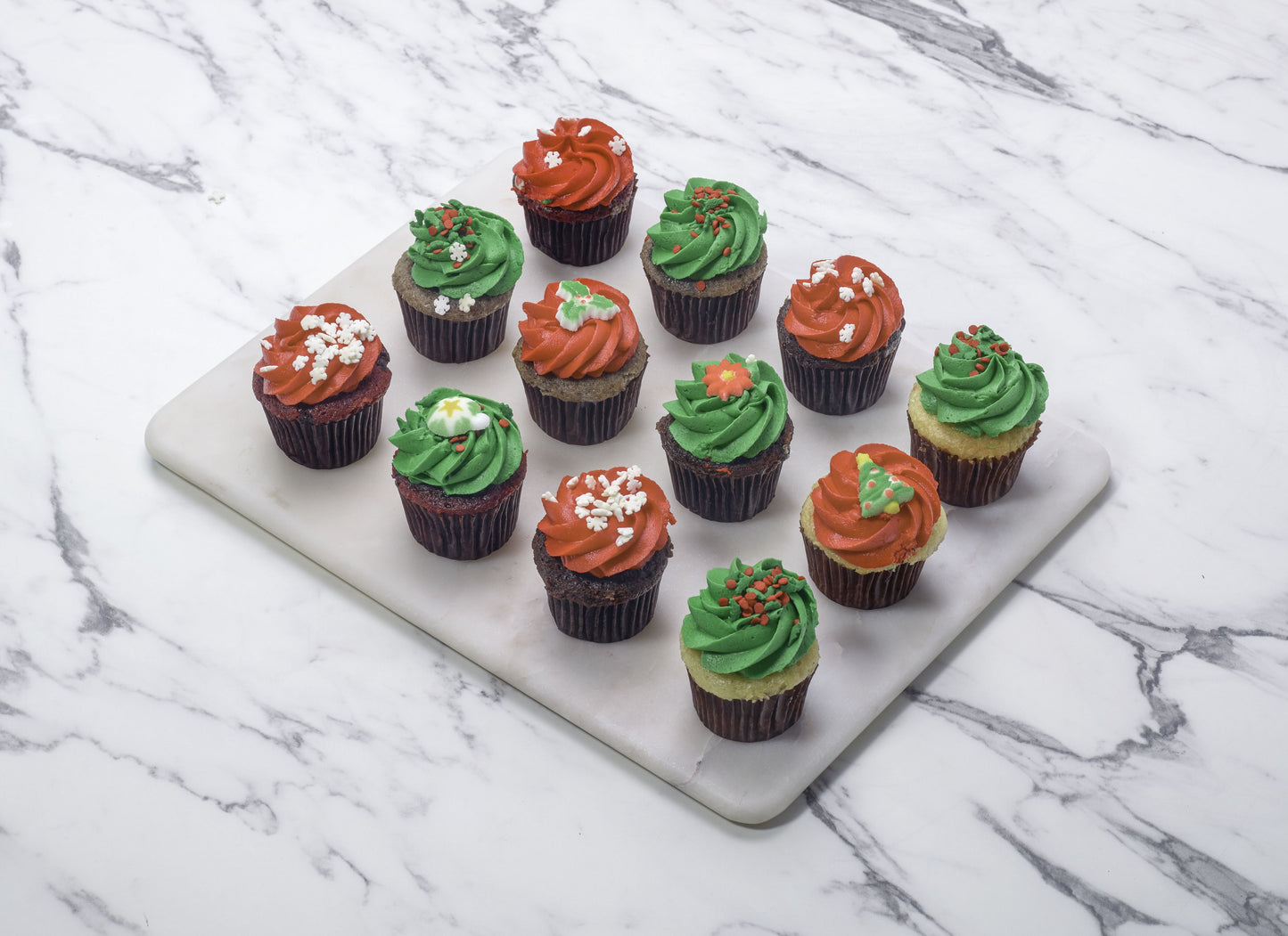 Christmas 12 mini or regular size cupcakes box